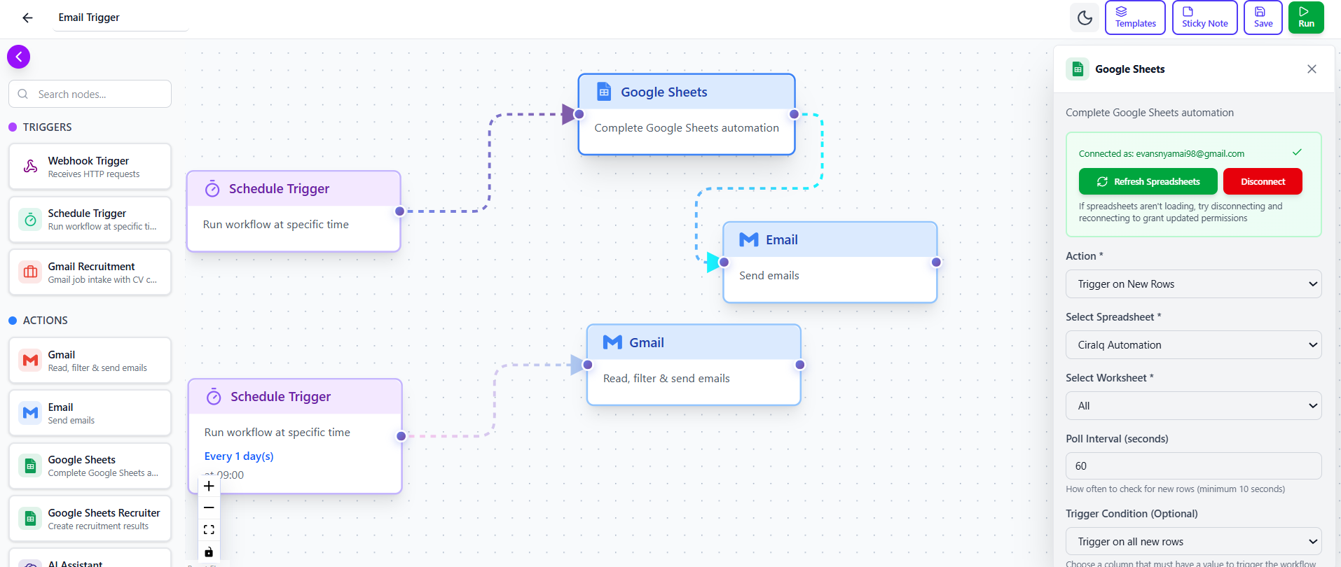 Workflow Builder Interface