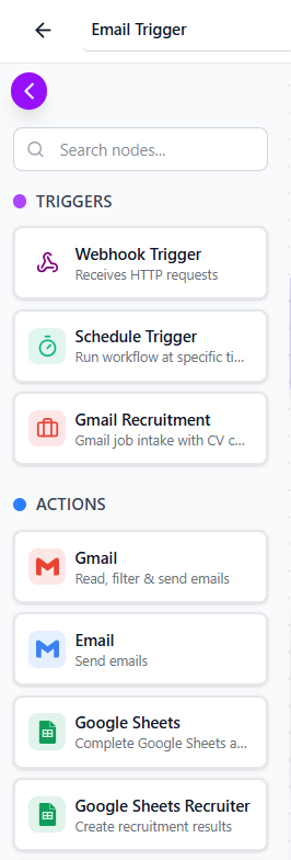 Node Library sidebar